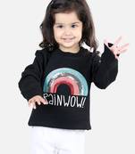 BownBee Girls Full Sleeve Sweatshirt - Black