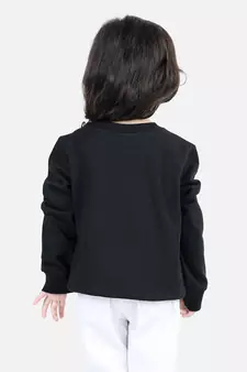 BownBee Girls Full Sleeve Sweatshirt - Black