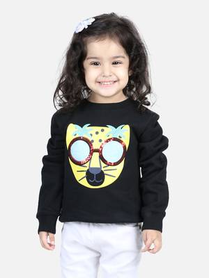 BownBee Girls Full Sleeve Sweatshirt - Black 1