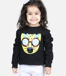 BownBee Girls Full Sleeve Sweatshirt - Black