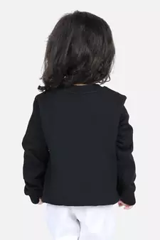 BownBee Girls Full Sleeve Sweatshirt - Black