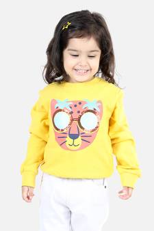 BownBee Girls Full Sleeve Sweatshirt - Yellow