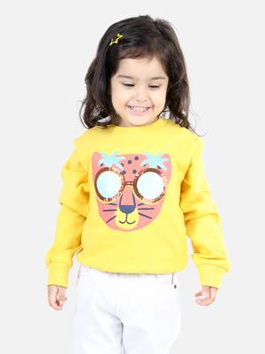 BownBee Girls Full Sleeve Sweatshirt - Yellow 1
