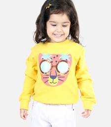 BownBee Girls Full Sleeve Sweatshirt - Yellow