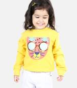 BownBee Girls Full Sleeve Sweatshirt - Yellow