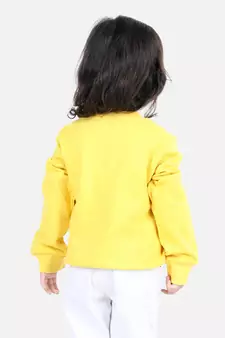 BownBee Girls Full Sleeve Sweatshirt - Yellow