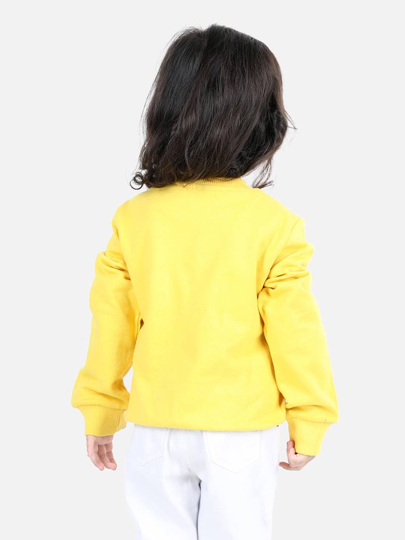 BownBee Girls Full Sleeve Sweatshirt - Yellow