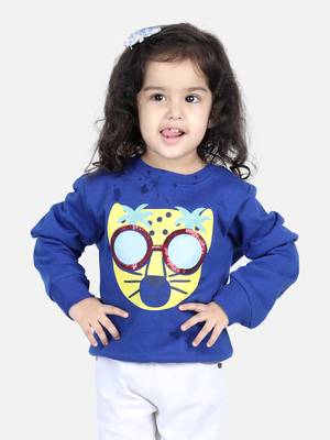BownBee Girls Full Sleeve Sweatshirt - Blue 1