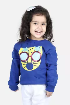 BownBee Girls Full Sleeve Sweatshirt - Blue
