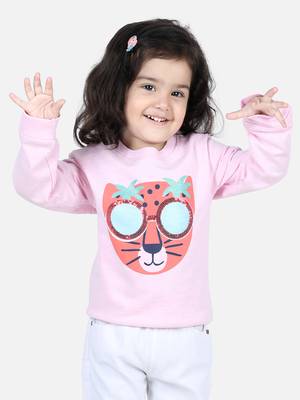 BownBee Girls Full Sleeve Sweatshirt - Pink 1