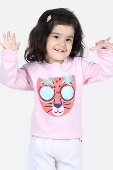 BownBee Girls Full Sleeve Sweatshirt - Pink