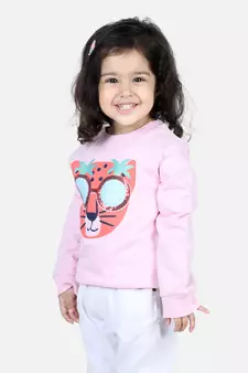 BownBee Girls Full Sleeve Sweatshirt - Pink