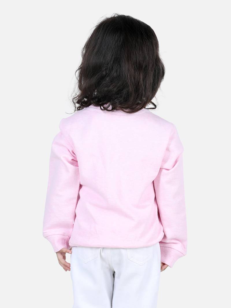 BownBee Girls Full Sleeve Sweatshirt - Pink