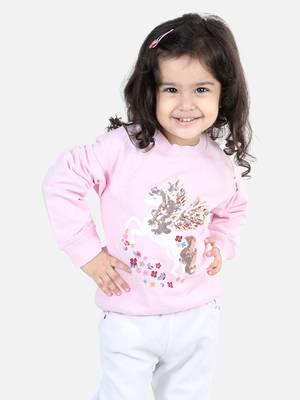 BownBee Girls Full Sleeve Sweatshirt - Pink 1