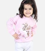 BownBee Girls Full Sleeve Sweatshirt - Pink