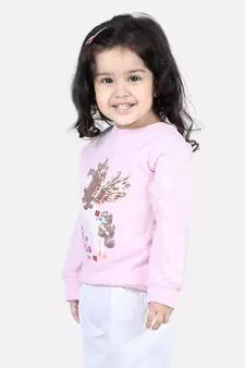 BownBee Girls Full Sleeve Sweatshirt - Pink