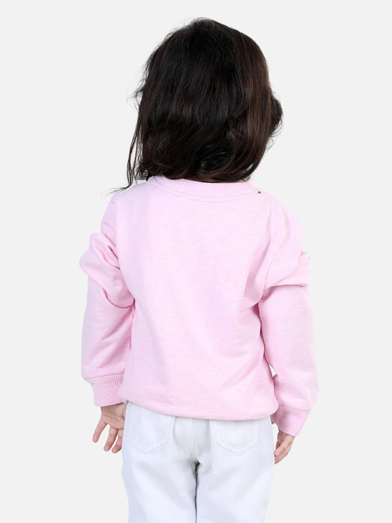 BownBee Girls Full Sleeve Sweatshirt - Pink