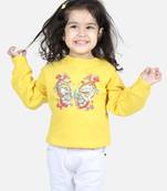 BownBee Girls Full Sleeve Sweatshirt - Yellow