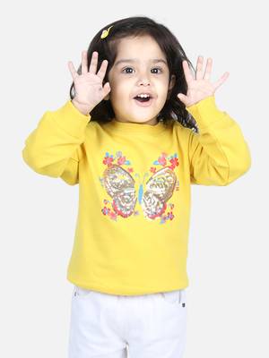 BownBee Girls Full Sleeve Sweatshirt - Yellow 2