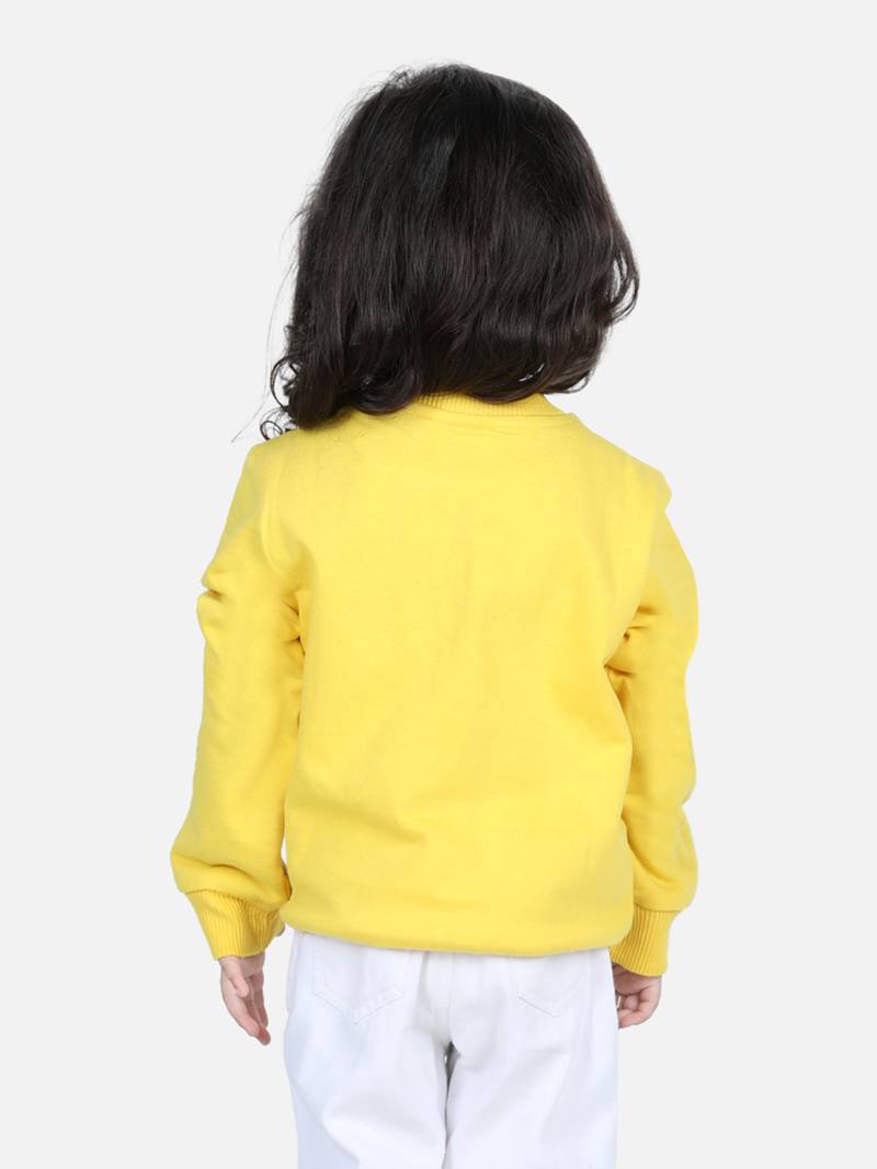 BownBee Girls Full Sleeve Sweatshirt - Yellow