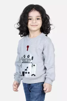 BownBee Boys Full Sleeve Sweatshirt - Gray