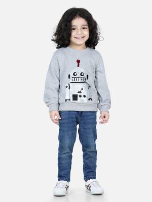 BownBee Boys Full Sleeve Sweatshirt - Gray 4