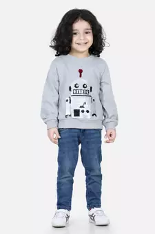 BownBee Boys Full Sleeve Sweatshirt - Gray