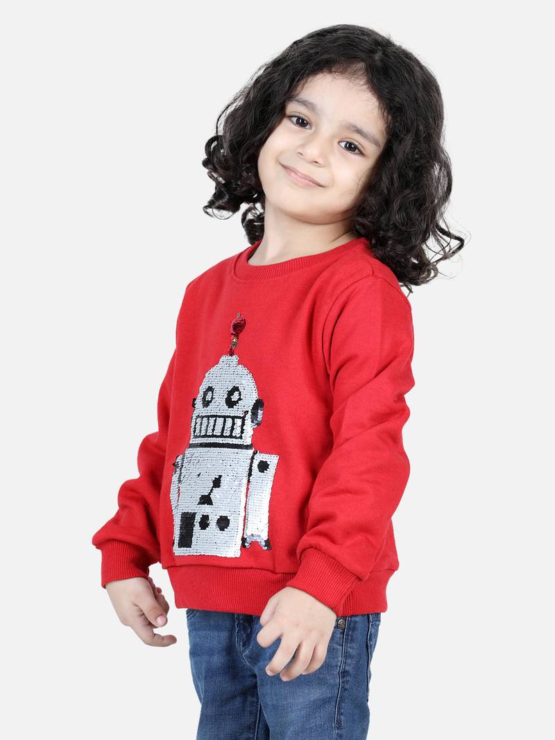 BownBee Boys Full Sleeve Sweatshirt - Red