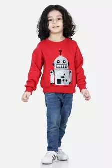 BownBee Boys Full Sleeve Sweatshirt - Red