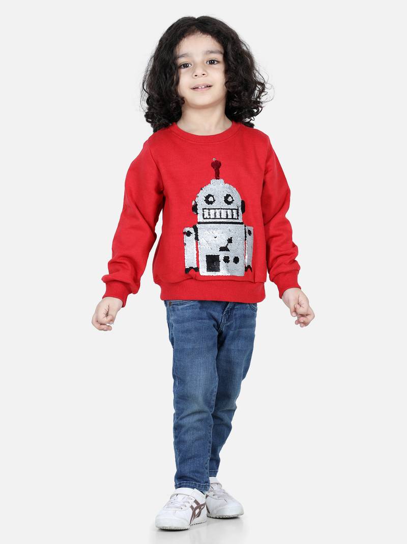 BownBee Boys Full Sleeve Sweatshirt - Red