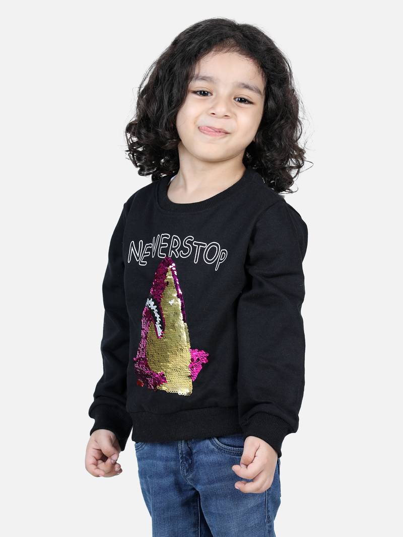 BownBee Boys Full Sleeve Sweatshirt - Black