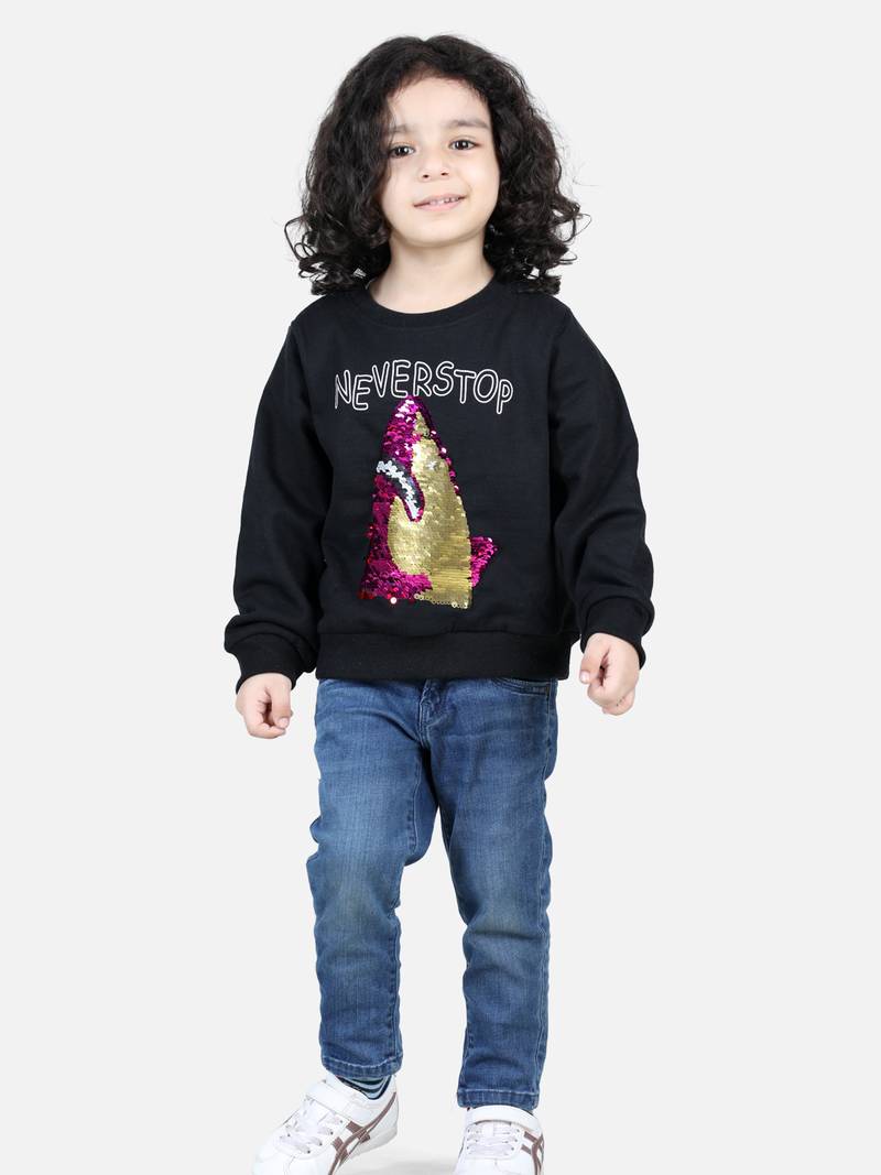 BownBee Boys Full Sleeve Sweatshirt - Black