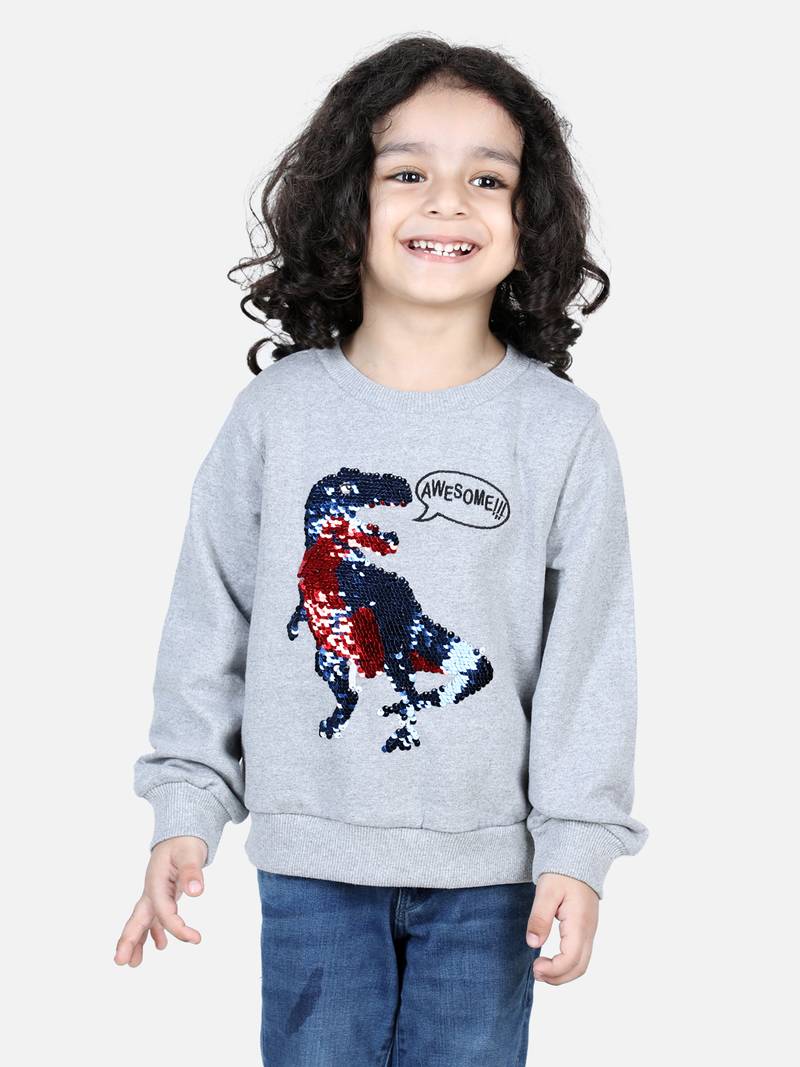 BownBee Boys Full Sleeve Sweatshirt - Gray