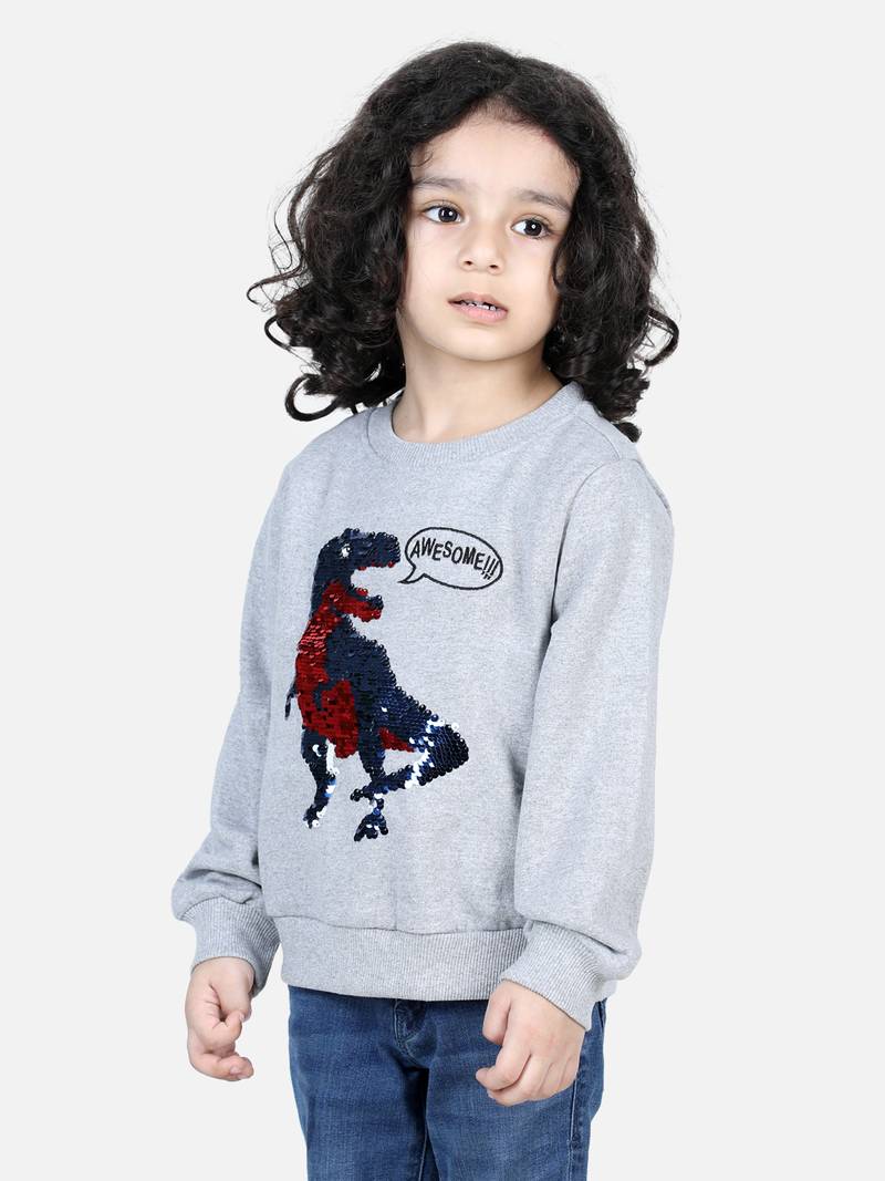 BownBee Boys Full Sleeve Sweatshirt - Gray