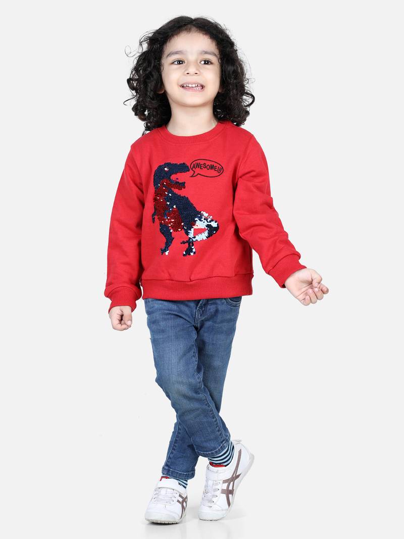 BownBee Boys Full Sleeve Sweatshirt - Red
