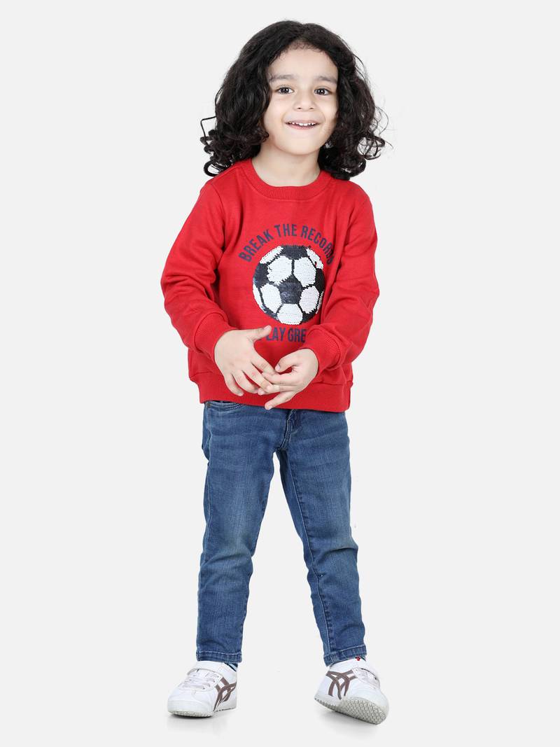 BownBee Boys Full Sleeve Sweatshirt - Red