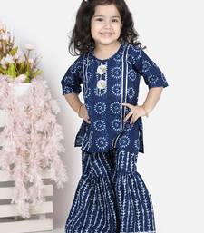 BownBee Girls Kurti with Sharara - Blue