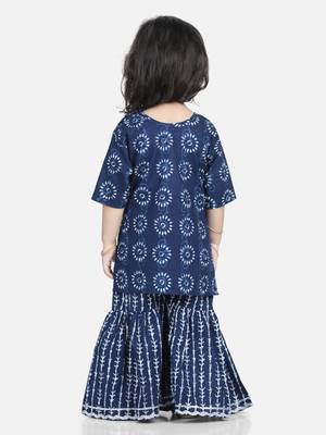 BownBee Girls Kurti with Sharara - Blue 3