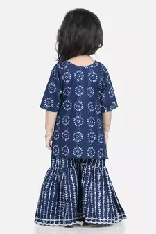 BownBee Girls Kurti with Sharara - Blue