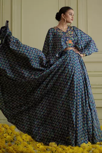 Maaya Cape Blouse And Lehenga Set