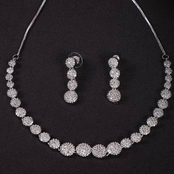 American Diamond White Necklace Set For Women 1