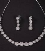 American Diamond White Necklace Set For Women