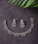 American Diamond White Necklace Set For Women