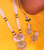 Steorra Jewels Traditional Jaipuri Baby Pink Necklace Set For Women