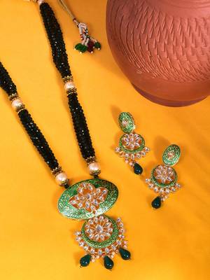  Traditional Jaipuri Green Necklace Set For Women 1