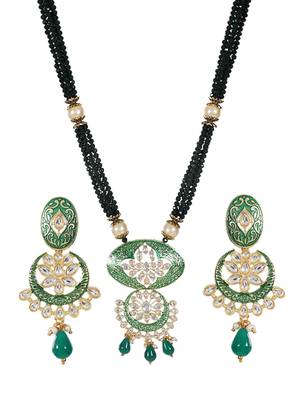  Traditional Jaipuri Green Necklace Set For Women 2