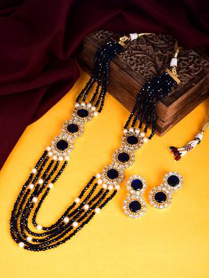 Steorra Jewels Traditional Jaipuri Green Necklace Set For Women 1