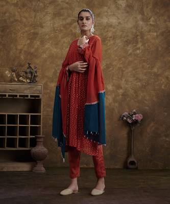 Sitaara Brick Orange Kurta Set 3