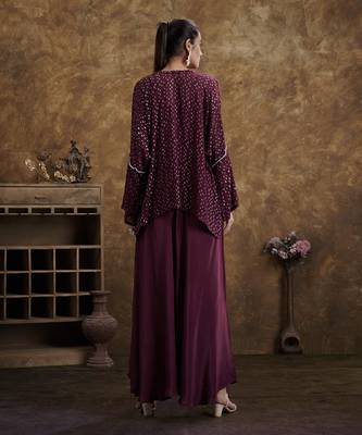 Sitaara Wine Flared Pants And Top 4