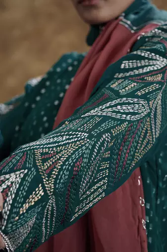 Sitaara Bottle Green Kurta Set